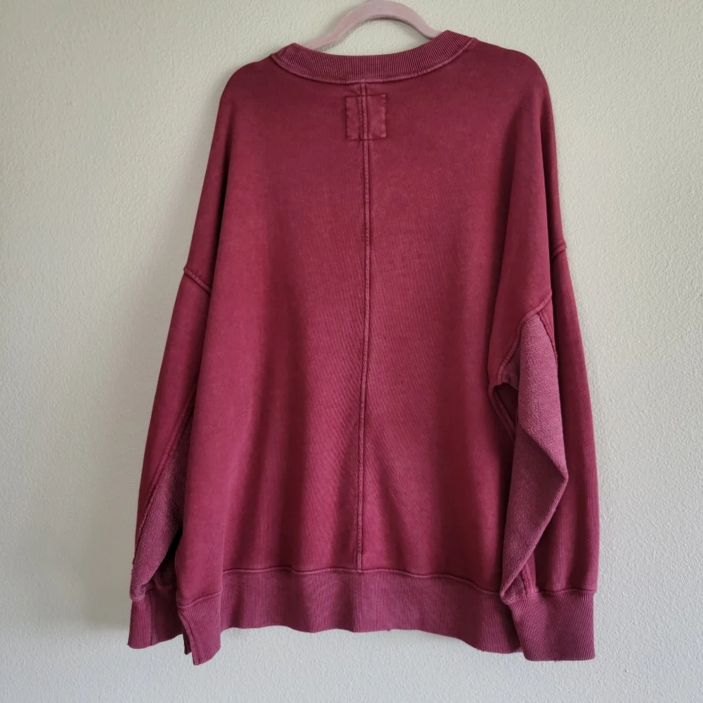 Aerie Cherry Cola Red Big Chill Sweatshirt sz L - Picture 4 of 5